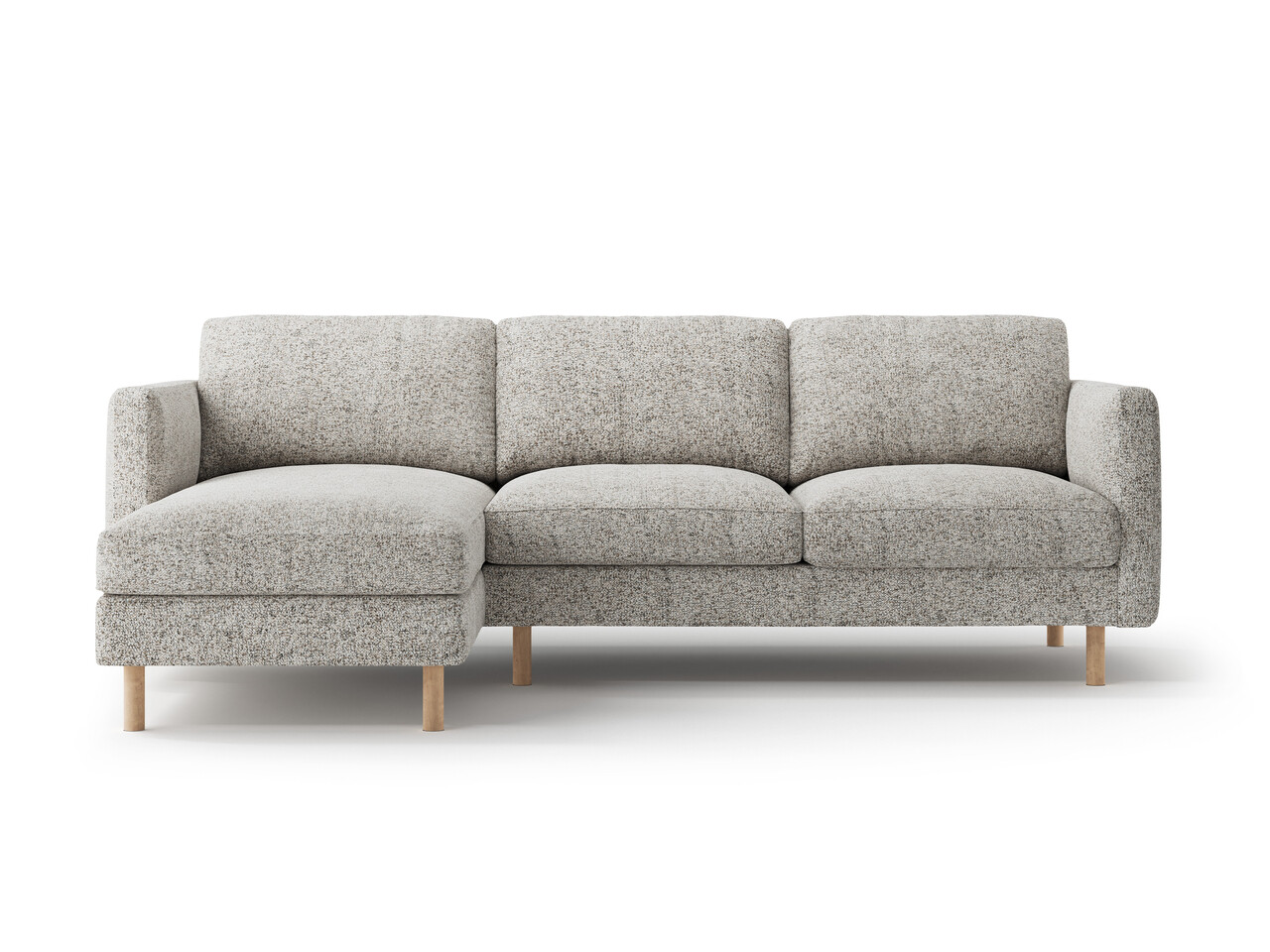 Coltar stanga 3 locuri, Eden, Micadoni Home, 250x150x90 cm, tesatura structurata, bej melange - imagine 6
